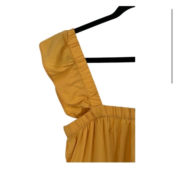 Madewell dress flutter sleeve square neck minidress yellow Medium M - Picture 3 of 7